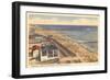 Beach and Boardwalk, Coney Island, New York City-null-Framed Art Print