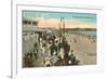 Beach and Boardwalk, Newport, Rhode Island-null-Framed Premium Giclee Print