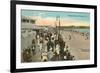 Beach and Boardwalk, Newport, Rhode Island-null-Framed Premium Giclee Print