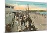 Beach and Boardwalk, Newport, Rhode Island-null-Mounted Premium Giclee Print