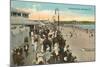 Beach and Boardwalk, Newport, Rhode Island-null-Mounted Art Print