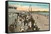 Beach and Boardwalk, Newport, Rhode Island-null-Framed Stretched Canvas