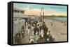 Beach and Boardwalk, Newport, Rhode Island-null-Framed Stretched Canvas