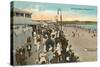 Beach and Boardwalk, Newport, Rhode Island-null-Stretched Canvas