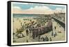 Beach and Boardwalk, Ocean City, New Jersey-null-Framed Stretched Canvas