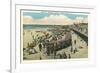 Beach and Boardwalk, Ocean City, New Jersey-null-Framed Art Print