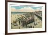 Beach and Boardwalk, Ocean City, New Jersey-null-Framed Art Print