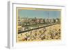 Beach and Boardwalk, Ocean Grove, New Jersey-null-Framed Art Print