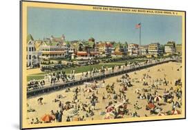 Beach and Boardwalk, Ocean Grove, New Jersey-null-Mounted Art Print