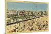 Beach and Boardwalk, Ocean Grove, New Jersey-null-Mounted Premium Giclee Print