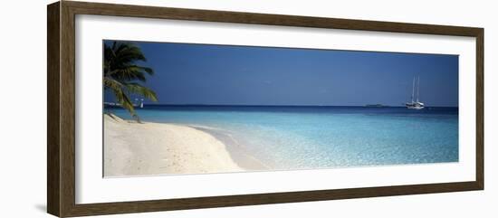 Beach and Boat Scene the Maldives-null-Framed Photographic Print