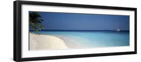 Beach and Boat Scene the Maldives-null-Framed Photographic Print