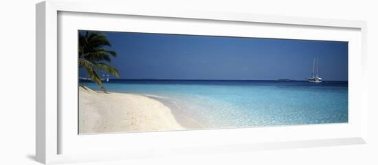 Beach and Boat Scene the Maldives-null-Framed Photographic Print