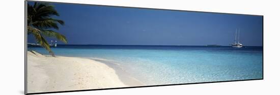 Beach and Boat Scene the Maldives-null-Mounted Photographic Print