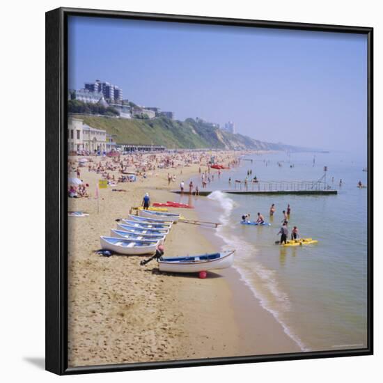 Beach and Boats, Bournemouth, Dorset, England-Roy Rainford-Framed Photographic Print