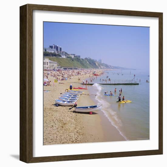 Beach and Boats, Bournemouth, Dorset, England-Roy Rainford-Framed Photographic Print