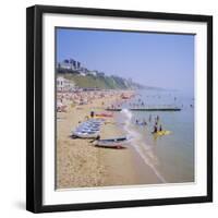 Beach and Boats, Bournemouth, Dorset, England-Roy Rainford-Framed Photographic Print