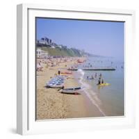 Beach and Boats, Bournemouth, Dorset, England-Roy Rainford-Framed Photographic Print