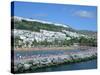 Beach and Breakwater, Puerto Rico, Gran Canaria, Canary Islands-Peter Thompson-Stretched Canvas