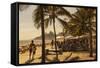 Beach and Cafe, Rio De Janeiro, Brazil, South America-Angelo-Framed Stretched Canvas