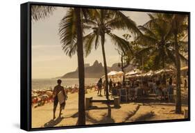 Beach and Cafe, Rio De Janeiro, Brazil, South America-Angelo-Framed Stretched Canvas