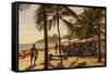 Beach and Cafe, Rio De Janeiro, Brazil, South America-Angelo-Framed Stretched Canvas