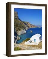 Beach and Church, Agia Anna, Amorgos, Cyclades, Aegean, Greek Islands, Greece, Europe-Tuul-Framed Photographic Print