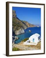 Beach and Church, Agia Anna, Amorgos, Cyclades, Aegean, Greek Islands, Greece, Europe-Tuul-Framed Photographic Print