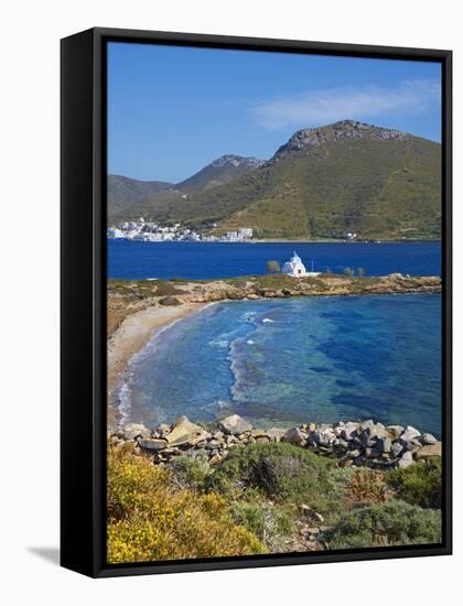 Beach and Church, Agios Panteleimon, Amorgos, Cyclades, Aegean, Greek Islands, Greece, Europe-Tuul-Framed Stretched Canvas