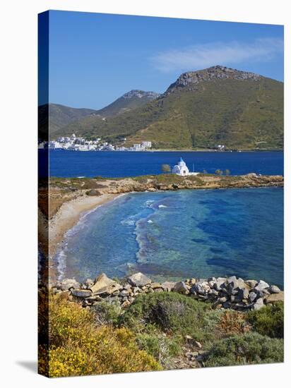 Beach and Church, Agios Panteleimon, Amorgos, Cyclades, Aegean, Greek Islands, Greece, Europe-Tuul-Stretched Canvas