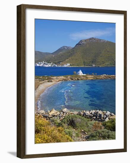 Beach and Church, Agios Panteleimon, Amorgos, Cyclades, Aegean, Greek Islands, Greece, Europe-Tuul-Framed Photographic Print