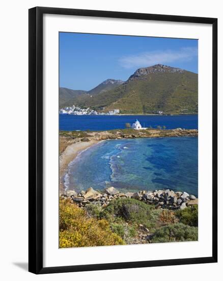 Beach and Church, Agios Panteleimon, Amorgos, Cyclades, Aegean, Greek Islands, Greece, Europe-Tuul-Framed Photographic Print