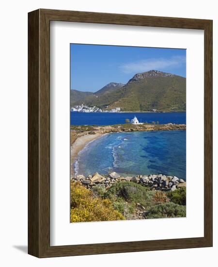 Beach and Church, Agios Panteleimon, Amorgos, Cyclades, Aegean, Greek Islands, Greece, Europe-Tuul-Framed Photographic Print