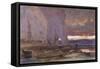 Beach and Cliffs, 19th Century-Edwin Ellis-Framed Stretched Canvas