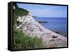 Beach and Cliffs, Beer, Devon, England, United Kingdom-Roy Rainford-Framed Stretched Canvas