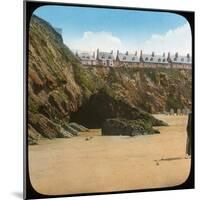 Beach and Cliffs, Newquay, Cornwall, Late 19th or Early 20th Century-null-Mounted Giclee Print