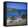 Beach and Coastline at Playa Anakena, on the North Coast of Easter Island, Chile-Geoff Renner-Framed Stretched Canvas