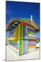 Beach and Colourful Beach Hut-Frank Fell-Mounted Photographic Print