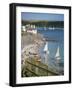 Beach and Cottages, St. Mawes, Cornwall, England, United Kingdom-Jenny Pate-Framed Photographic Print