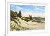 Beach and Dunes, Manistee, Michigan-null-Framed Art Print