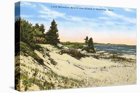 Beach and Dunes, Manistee, Michigan-null-Stretched Canvas