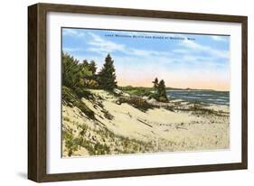 Beach and Dunes, Manistee, Michigan-null-Framed Art Print