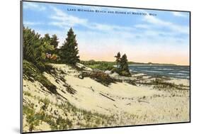 Beach and Dunes, Manistee, Michigan-null-Mounted Art Print