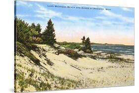 Beach and Dunes, Manistee, Michigan-null-Stretched Canvas