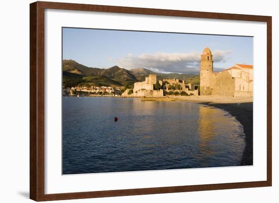 Beach and Eglise Notre-Dame-Des-Anges-Martin Child-Framed Photographic Print