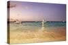 Beach and Fishing Boats on Sea, Bavaro, Dominican Republic-Massimo Borchi-Stretched Canvas