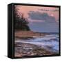 Beach and Full Moon Rise, East Kauai, Hawaii-Vincent James-Framed Stretched Canvas