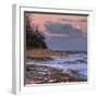 Beach and Full Moon Rise, East Kauai, Hawaii-Vincent James-Framed Photographic Print