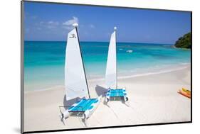 Beach and Hobie Cats, Long Bay, Antigua, Leeward Islands, West Indies, Caribbean, Central America-Frank Fell-Mounted Photographic Print