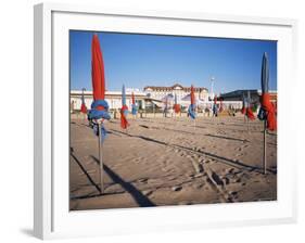 Beach and Hotel Royal in Distance, Deauville, Basse Normandie (Normandy), France-Guy Thouvenin-Framed Photographic Print